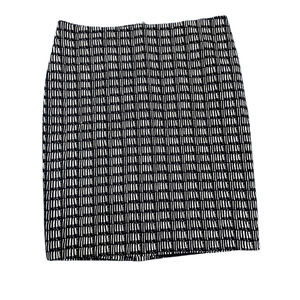 Adrianna Papell Pencil Skirt Size 12 Black White Geo Print - New Msrp $79